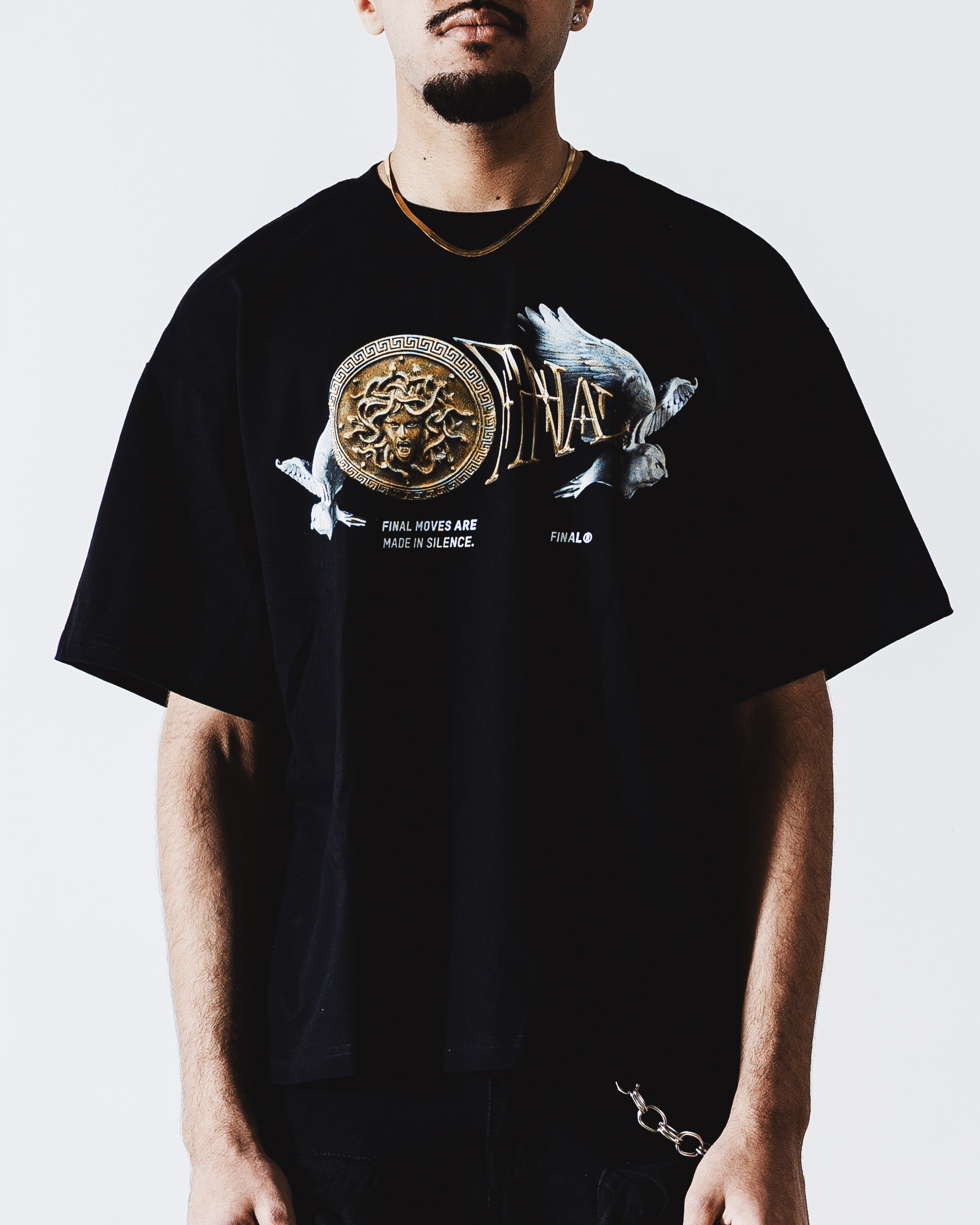 Gold Medusa T-Shirt Black